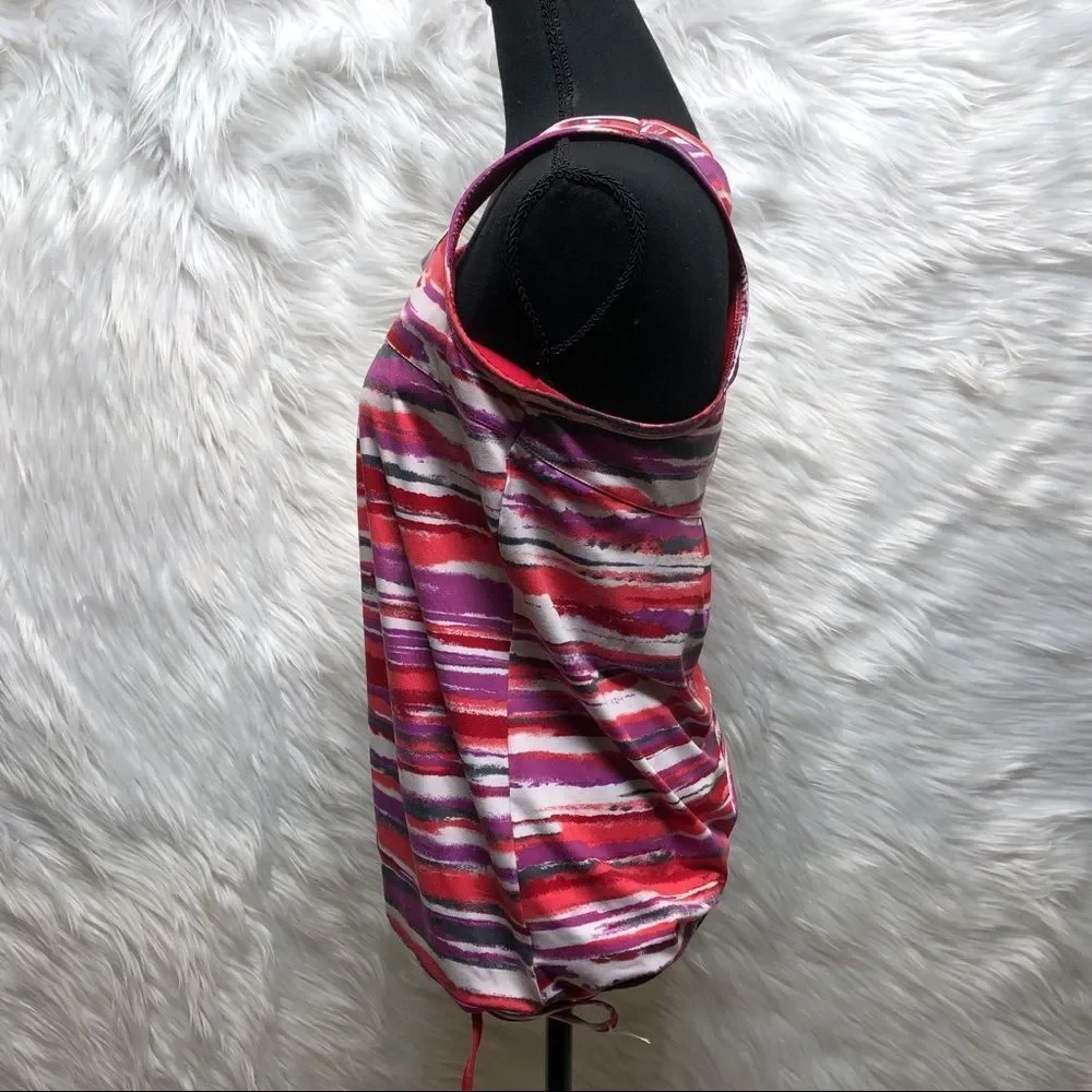 Athleta Top Size Large Vibrant Colors Built in Bra - Picture 6 of 13